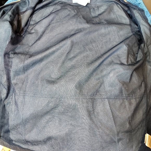 Columbia Tie dye Rain Jacket, Women, Pockets, hood, ZipUp, Black/ Blue, L - Picture 12 of 14